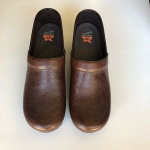 dansko brown floral tooled